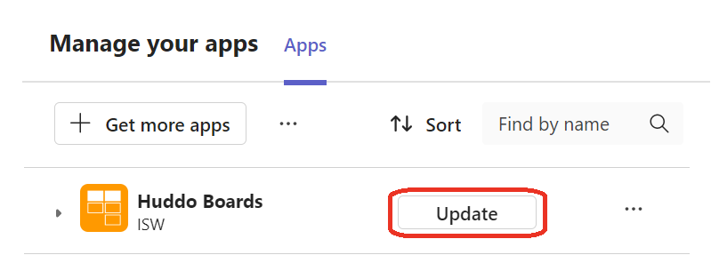 Manage Apps - Update