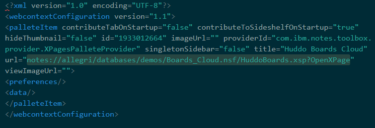 Modify the widget xml file