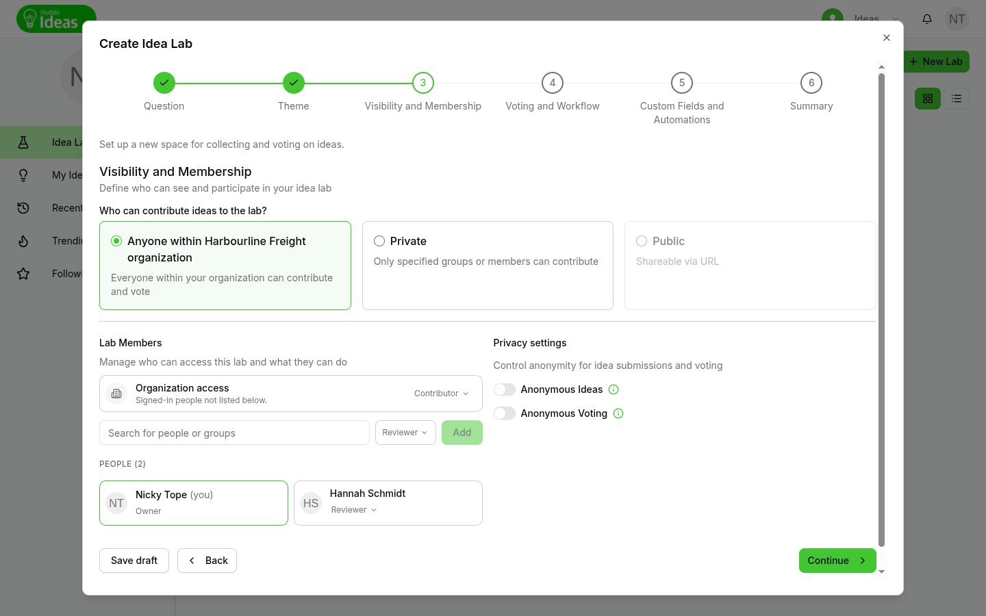The Visibility and Membership step