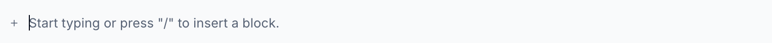 An empty line with the add block prompt