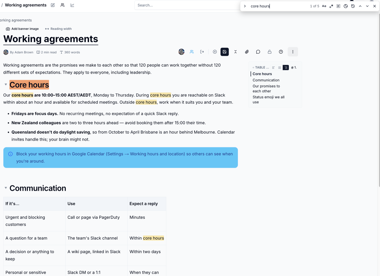 Find in page highlighting matches