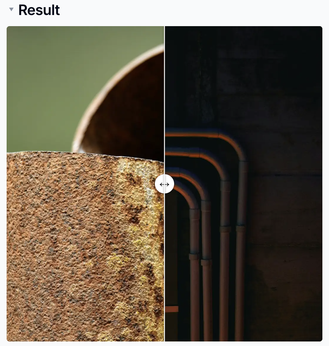 A before and after comparison