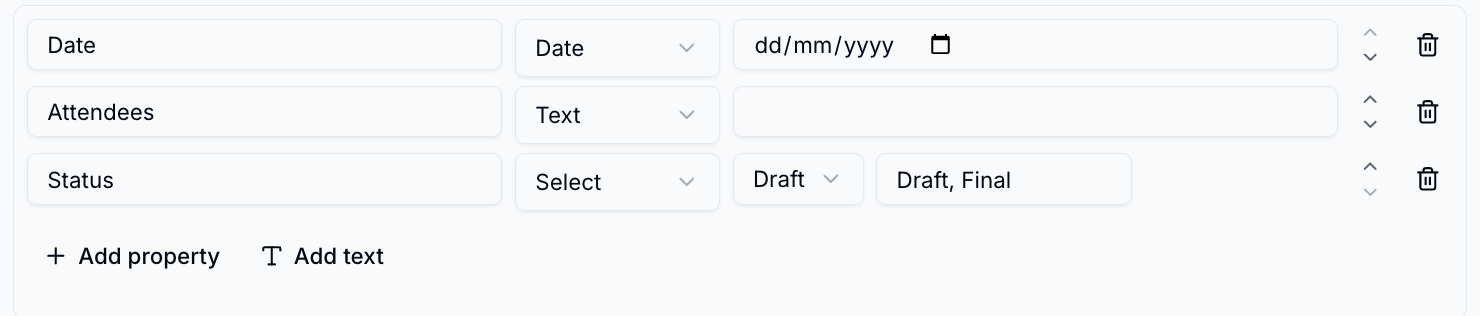 Editing page properties